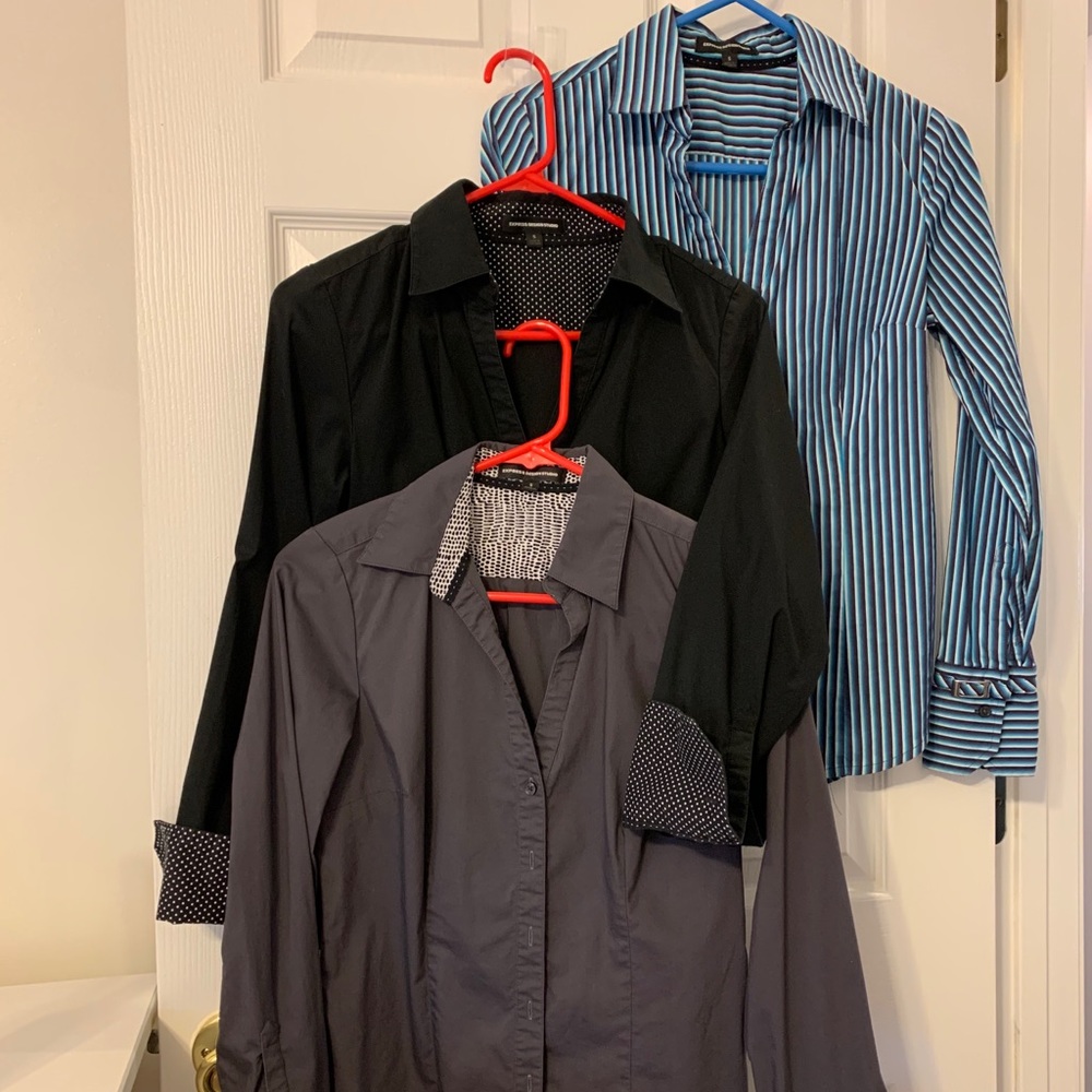 (3) Express Design Studio Button Down Blouses - image 1